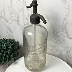 Vintage Imperial soda water seltzer bottle Newark NJ
